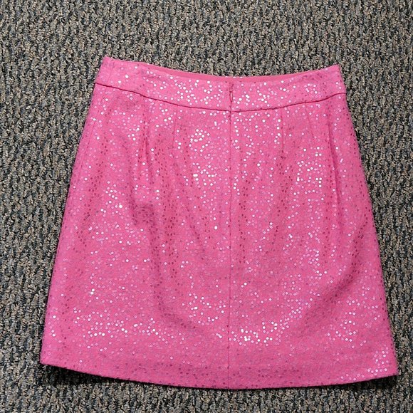 Ann Taylor Loft Sparkly Pink Sequin Skirt Size 2 Gorgeous Hot Pink Color! - Picture 9 of 16